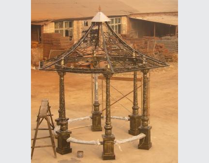 Ornamental Outdoor Antique Wrought Iron Cast Gazebo