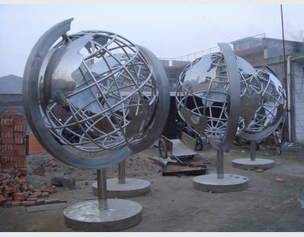 Garden Sculpture,Stainless Steel Sculpture of slivery tellurion